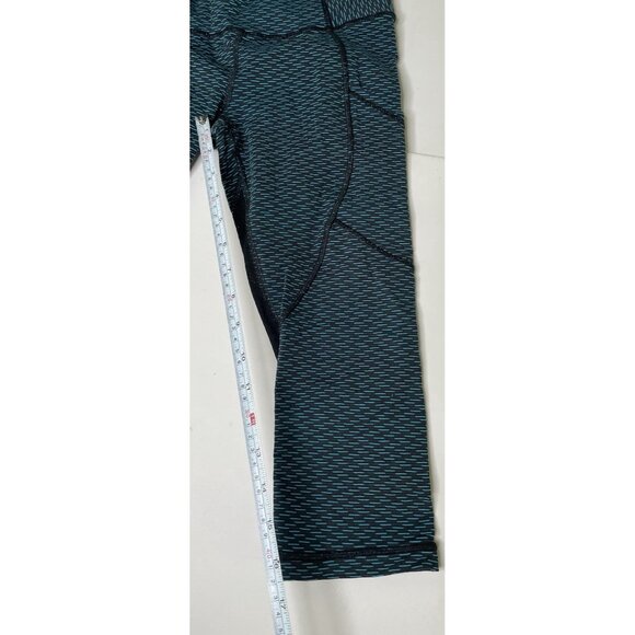 Lululemon Outrun 17" Crop Leggings Score Jacquard Black Indian Ocean / Black S 4 - Picture 8 of 9